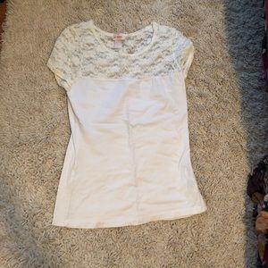 H&M white lace top size S